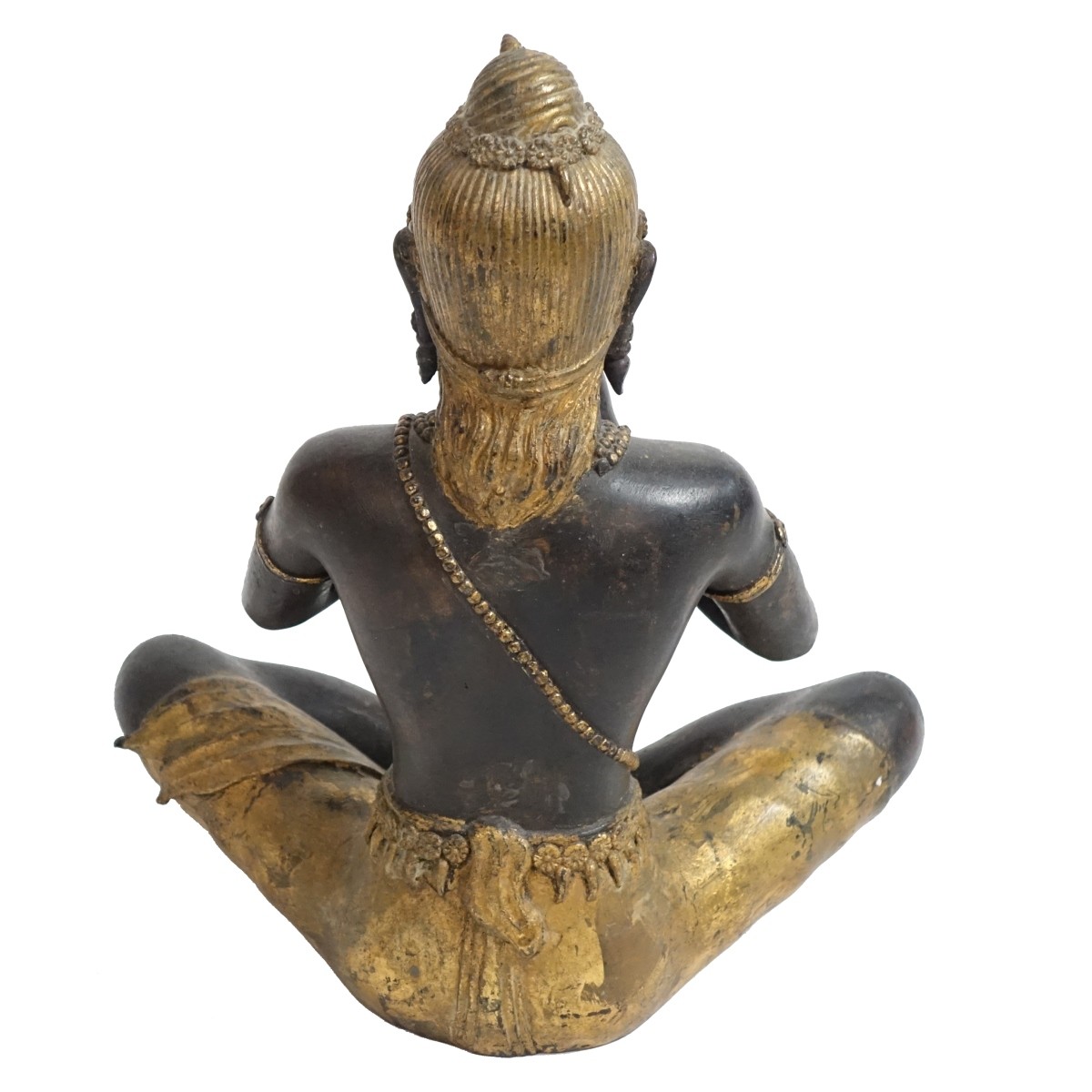 Thai Bronze Seated Musician Sculpture