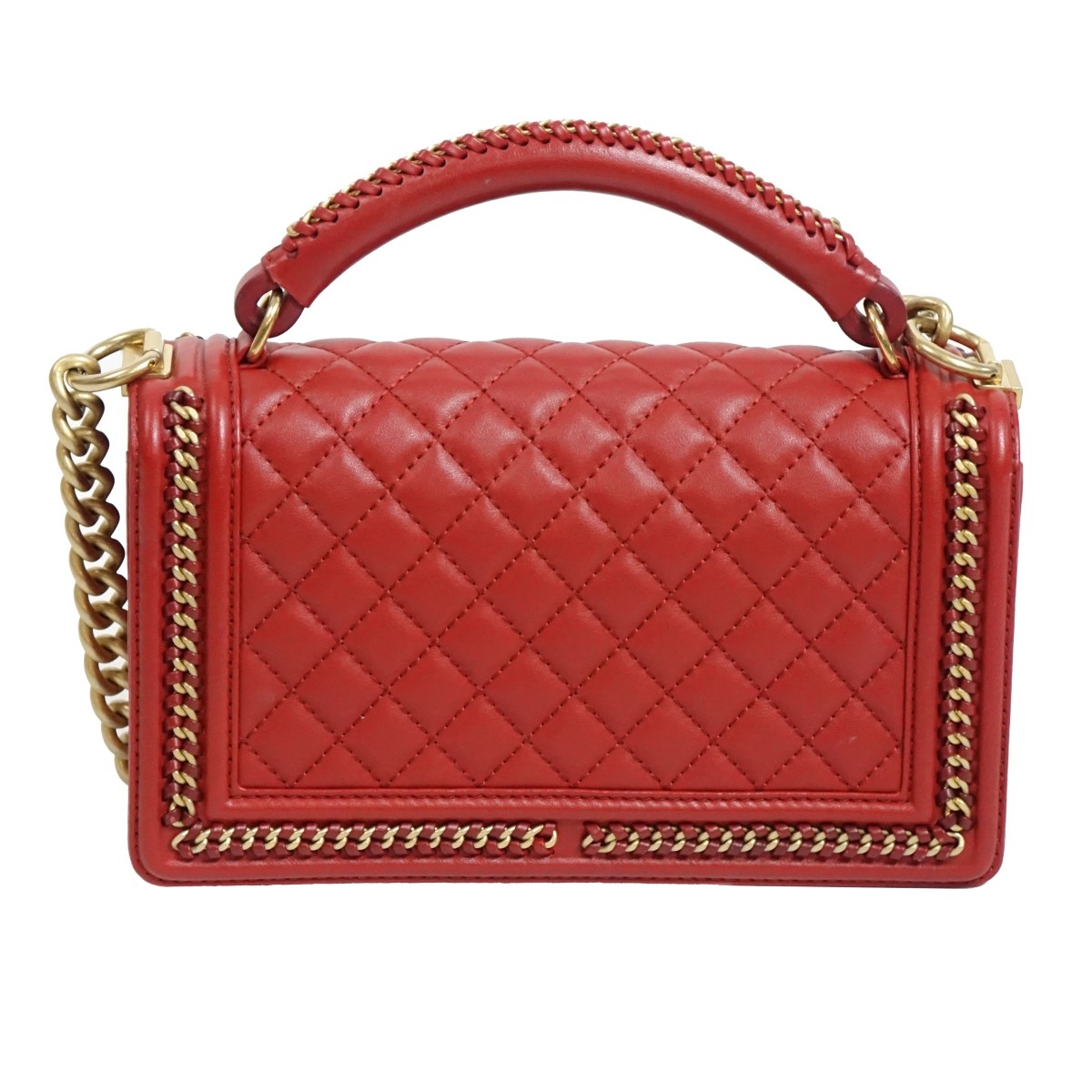 Chanel Red Quilted Calfskin Leather Handbag