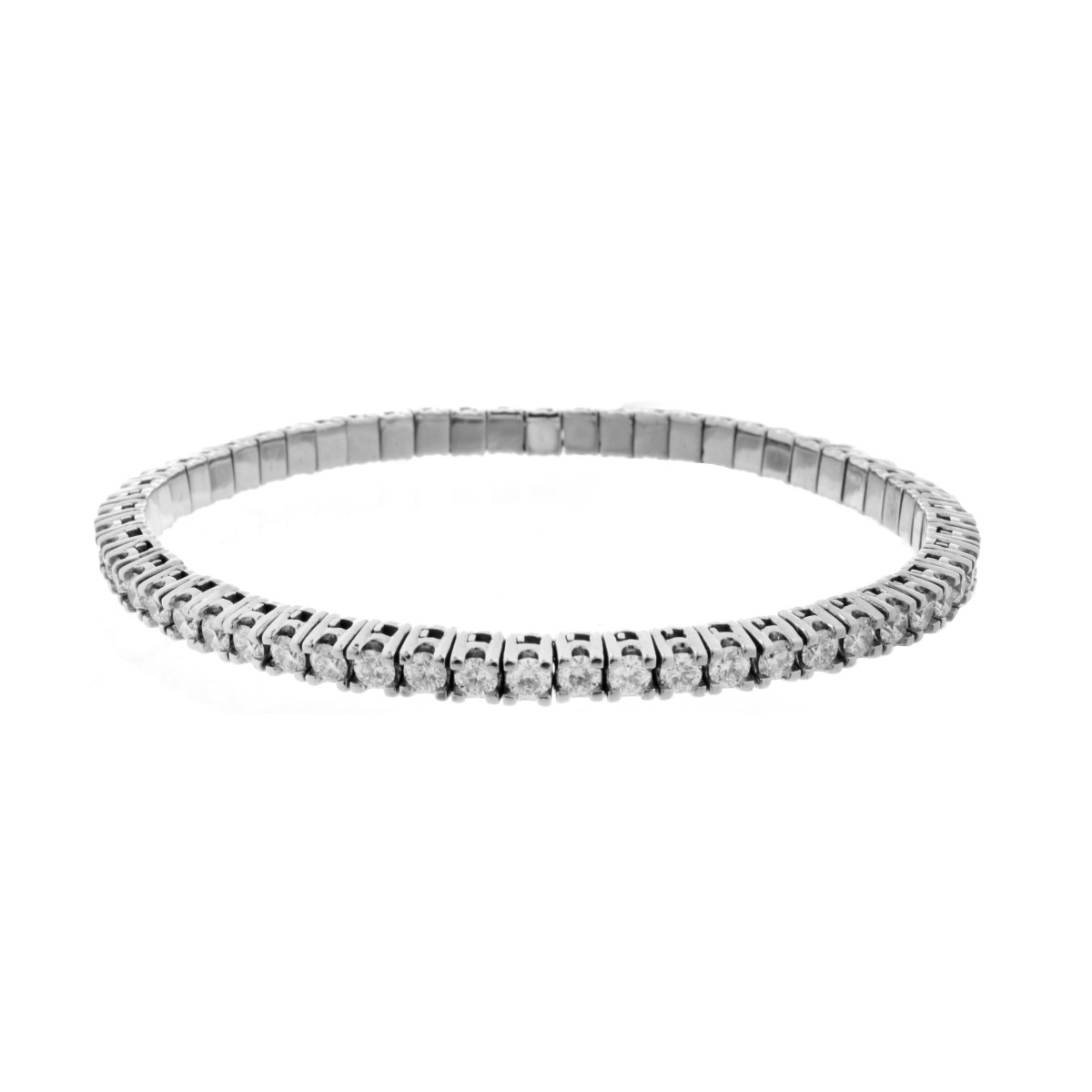 6.41 Carat Diamond and 14K Tennis Bracelet