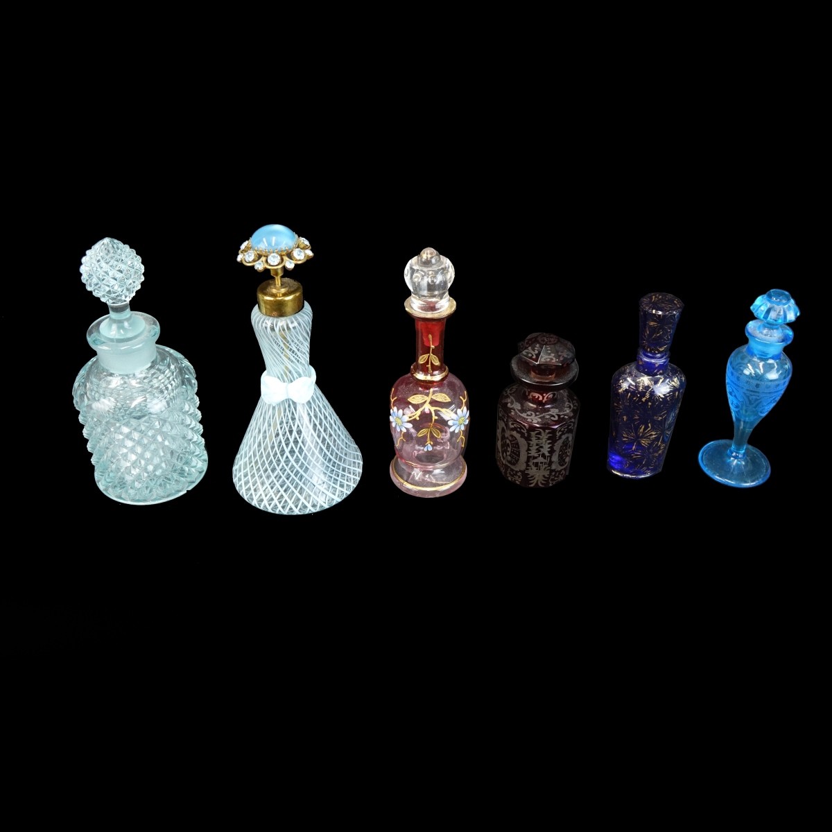 Six (6) Vintage Perfume Bottles