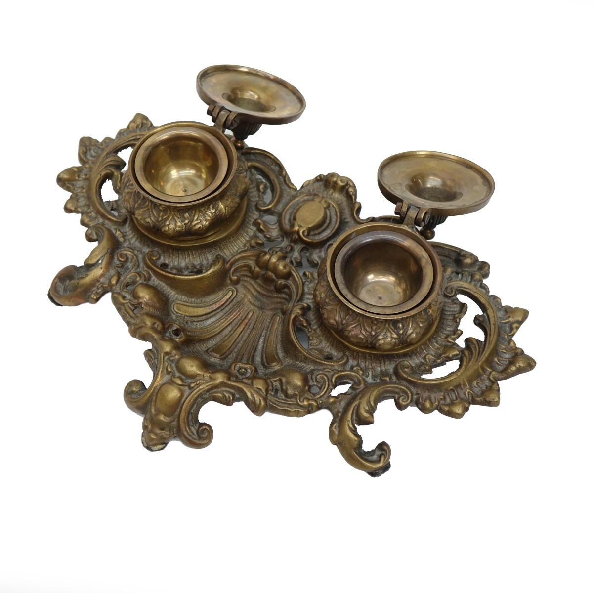 Antique Victorian Bronze Inkwell