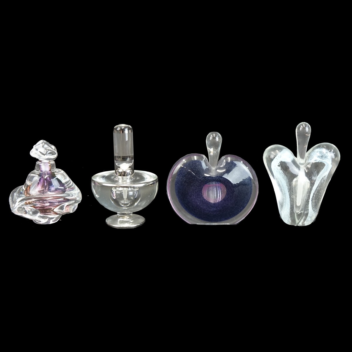 Four (4) Vintage Art Glass Perfume Bottles