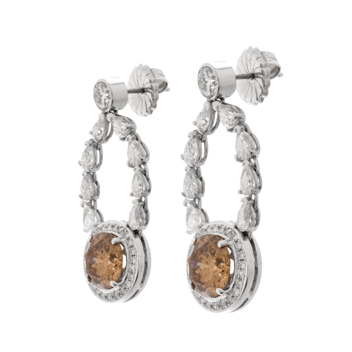 12.80 Carat Fancy Color Diamond Earrings