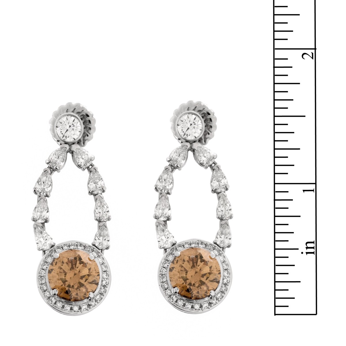 12.80 Carat Fancy Color Diamond Earrings