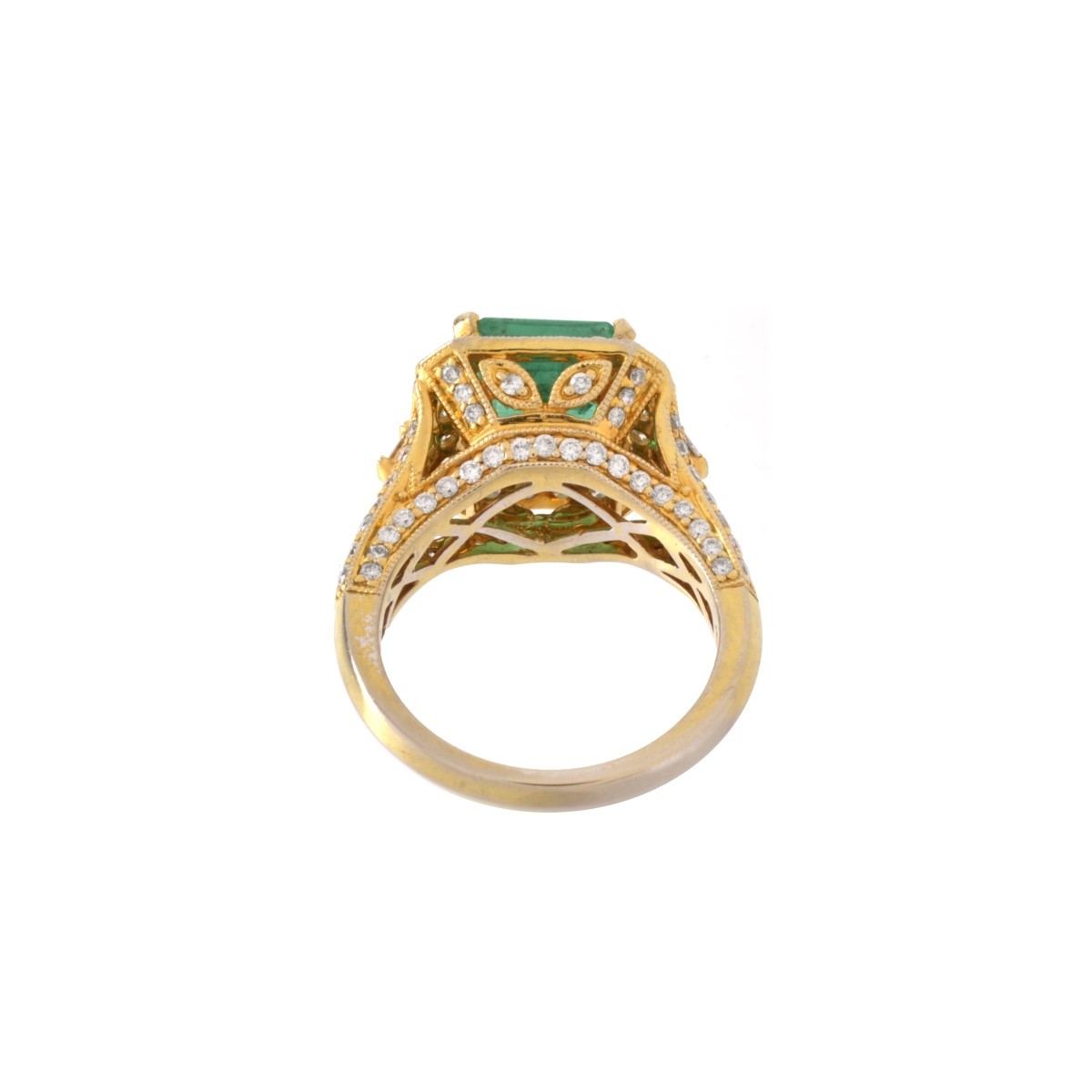 Emerald, Diamond and 18K Ring