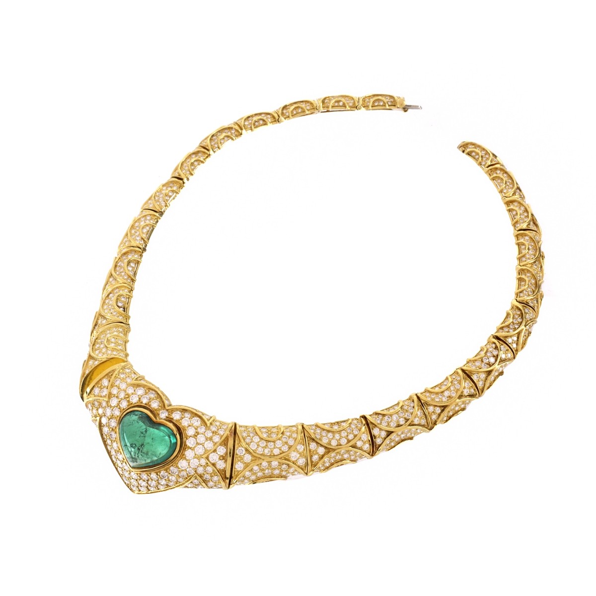 Emerald, Diamond and 18K Necklace