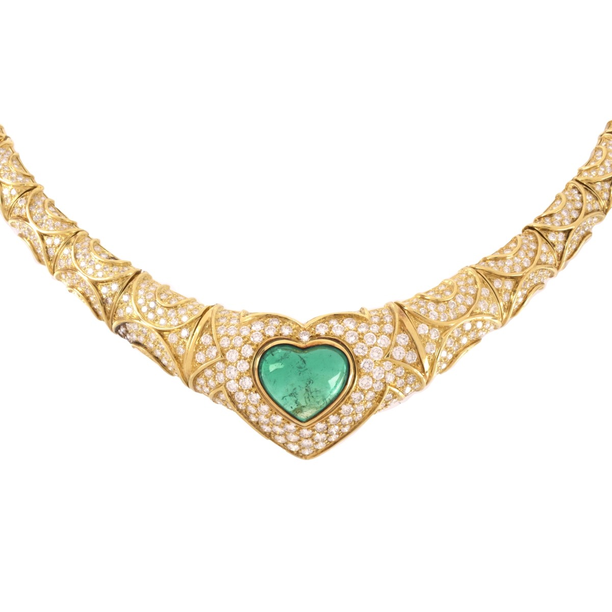 Emerald, Diamond and 18K Necklace