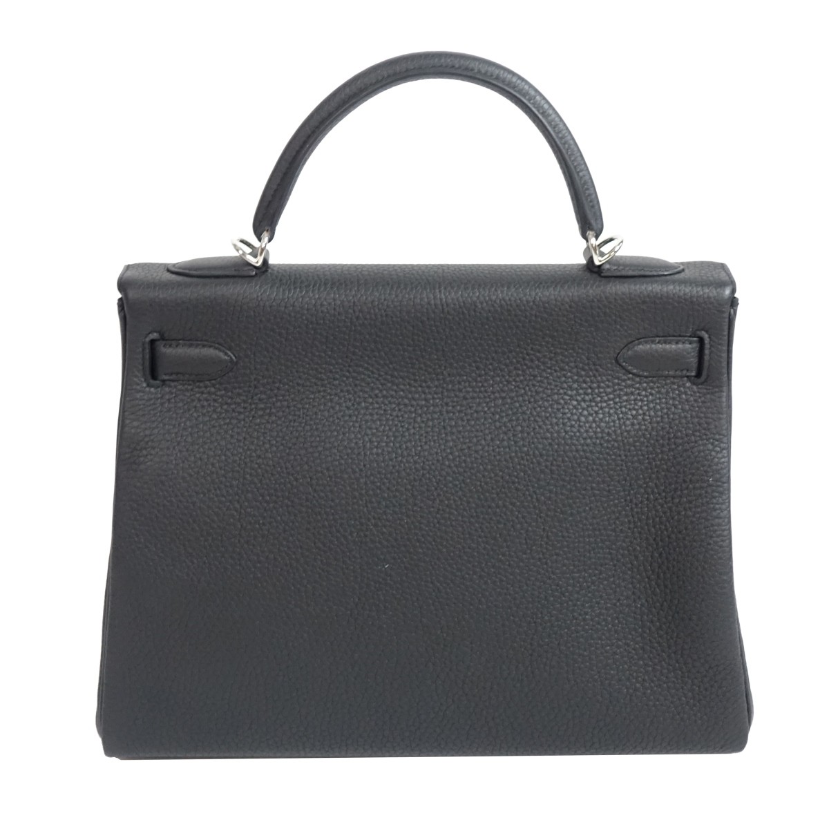 Hermes Black Calfskin Kelly II Retourne Handbag