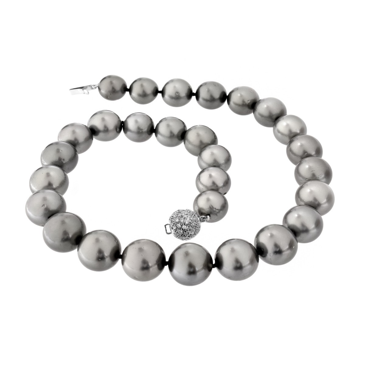 11.5-14.0mm Tahitian Gray Pearl Necklace