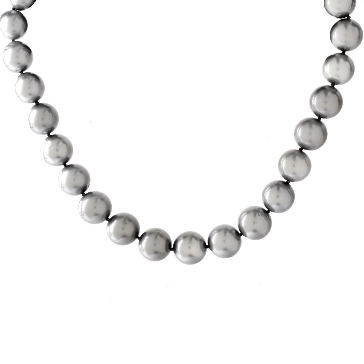 11.5-14.0mm Tahitian Gray Pearl Necklace