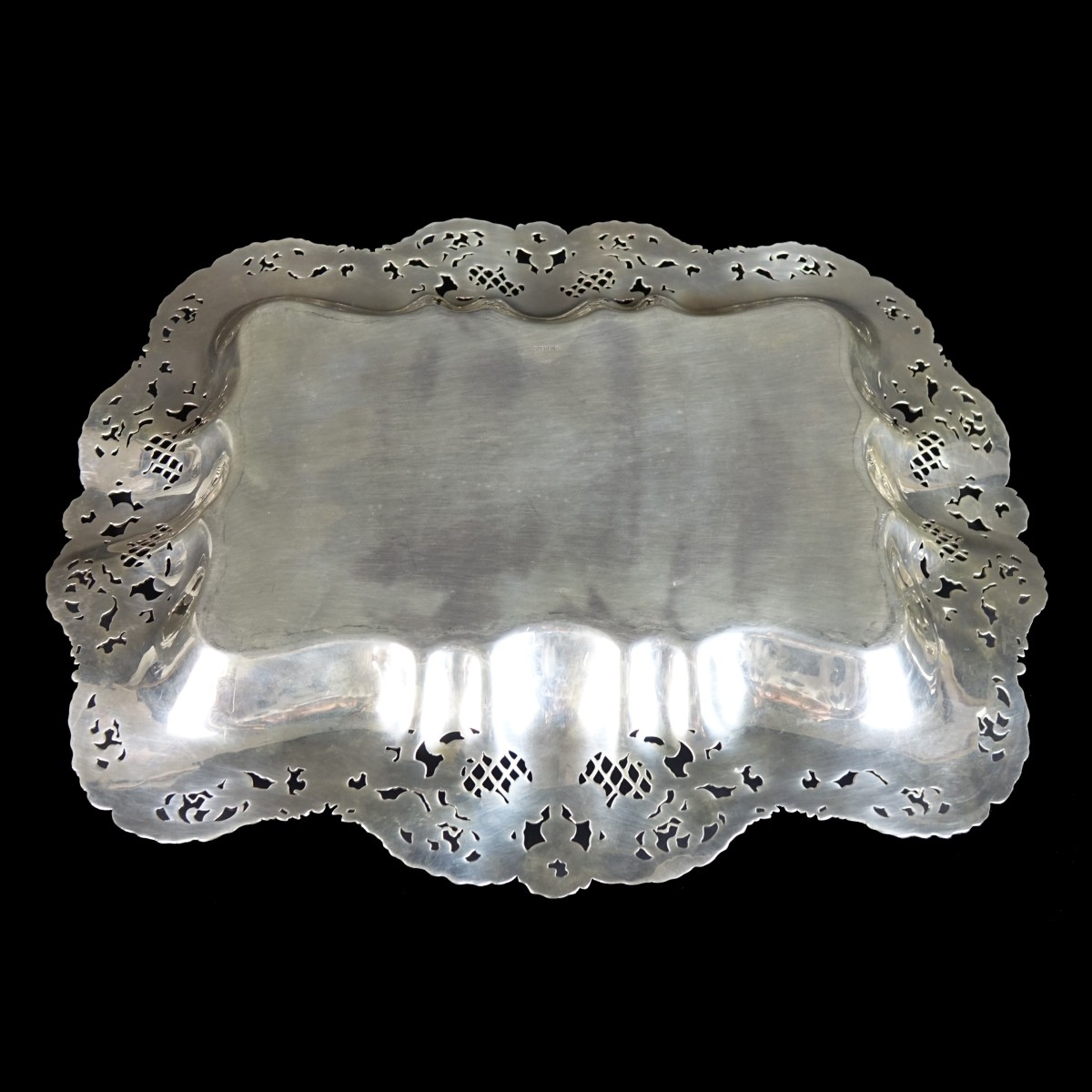 Vintage Sterling Silver Reticulated Serving Tray