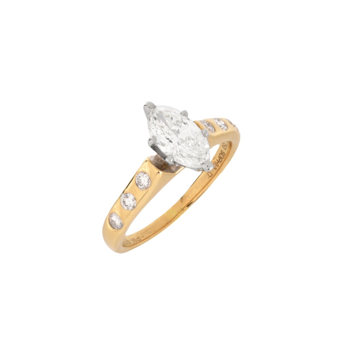 Diamond, Platinum and 18K Ring