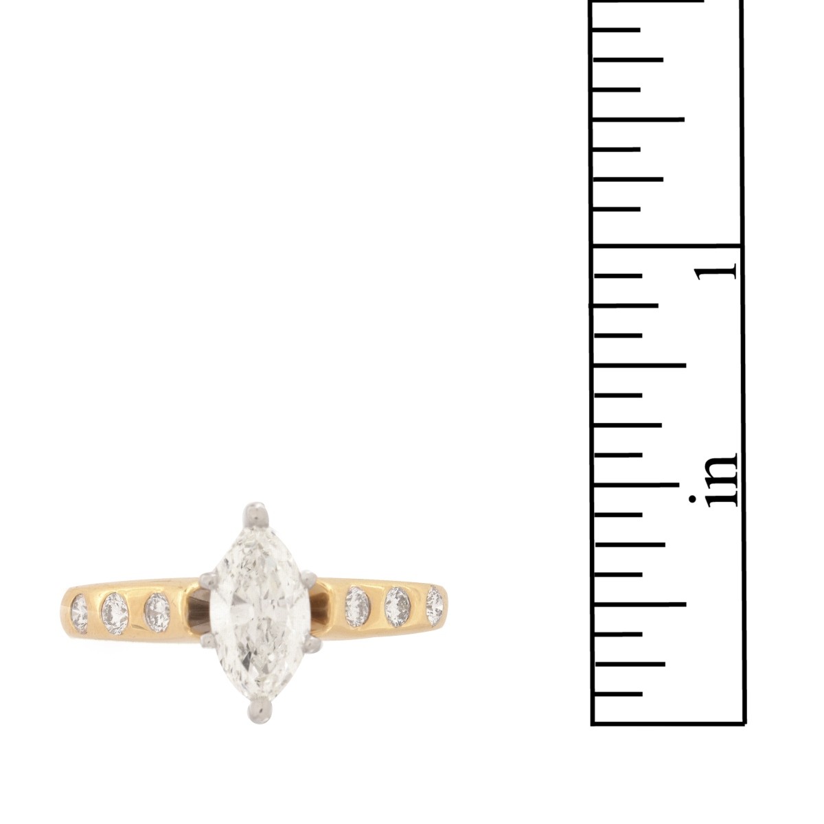 Diamond, Platinum and 18K Ring