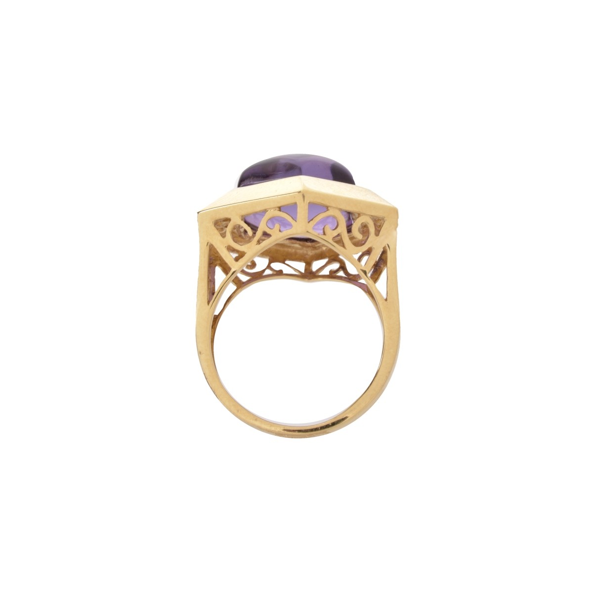 Amethyst, Diamond and 14K Ring