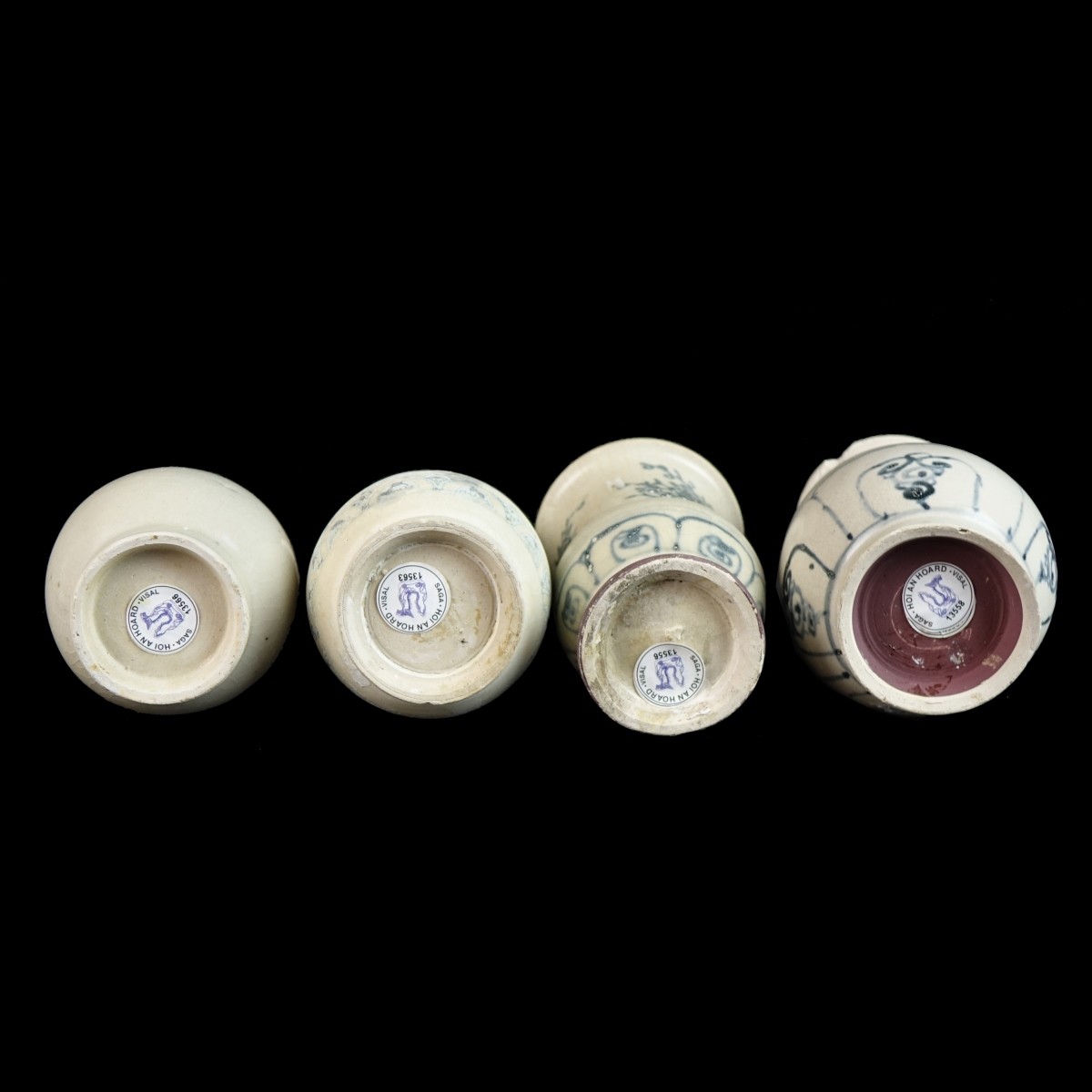 Four (4) Vietnamese Hoi an Hoard Ceramic Vases