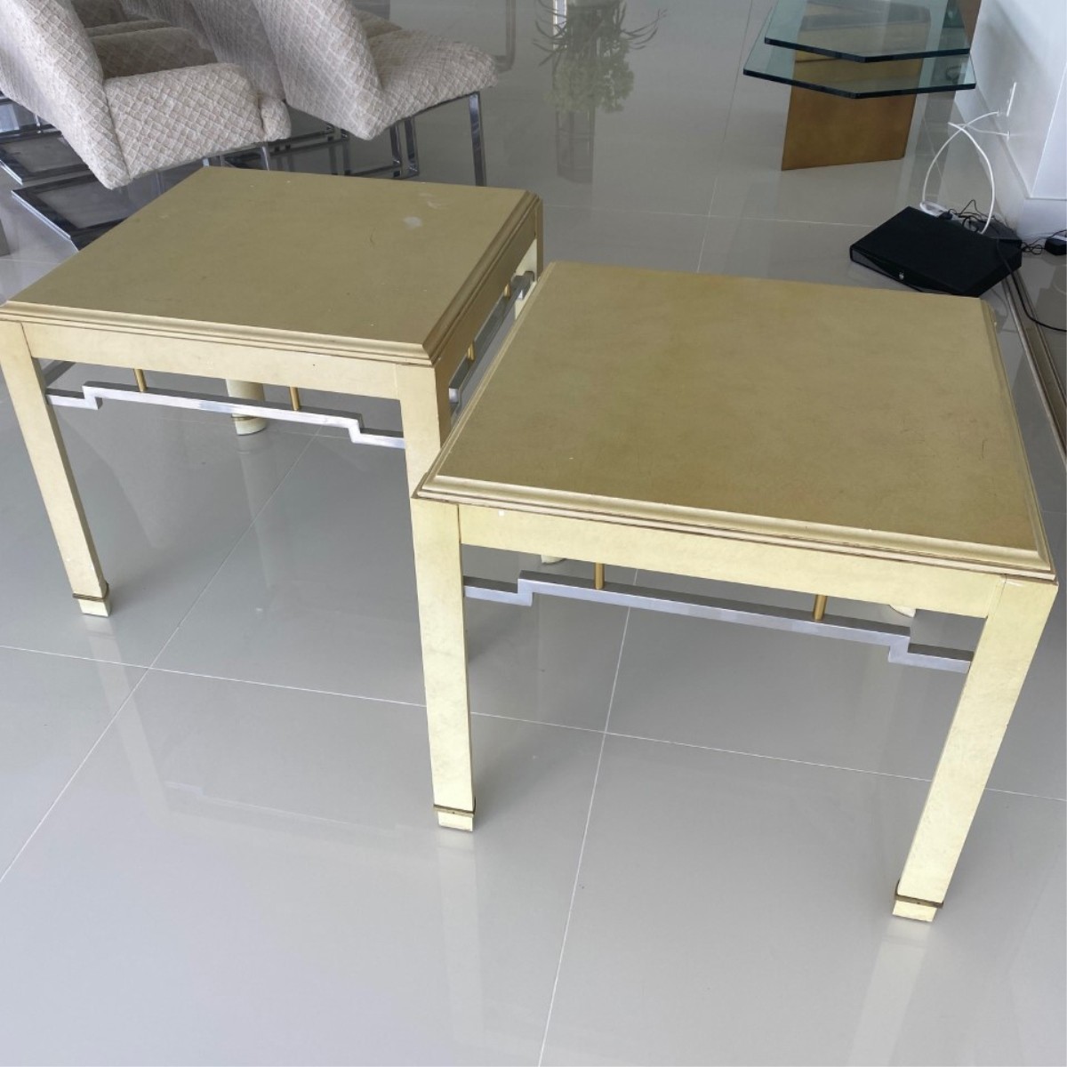 Pair of Modern Lacquered Side Tables