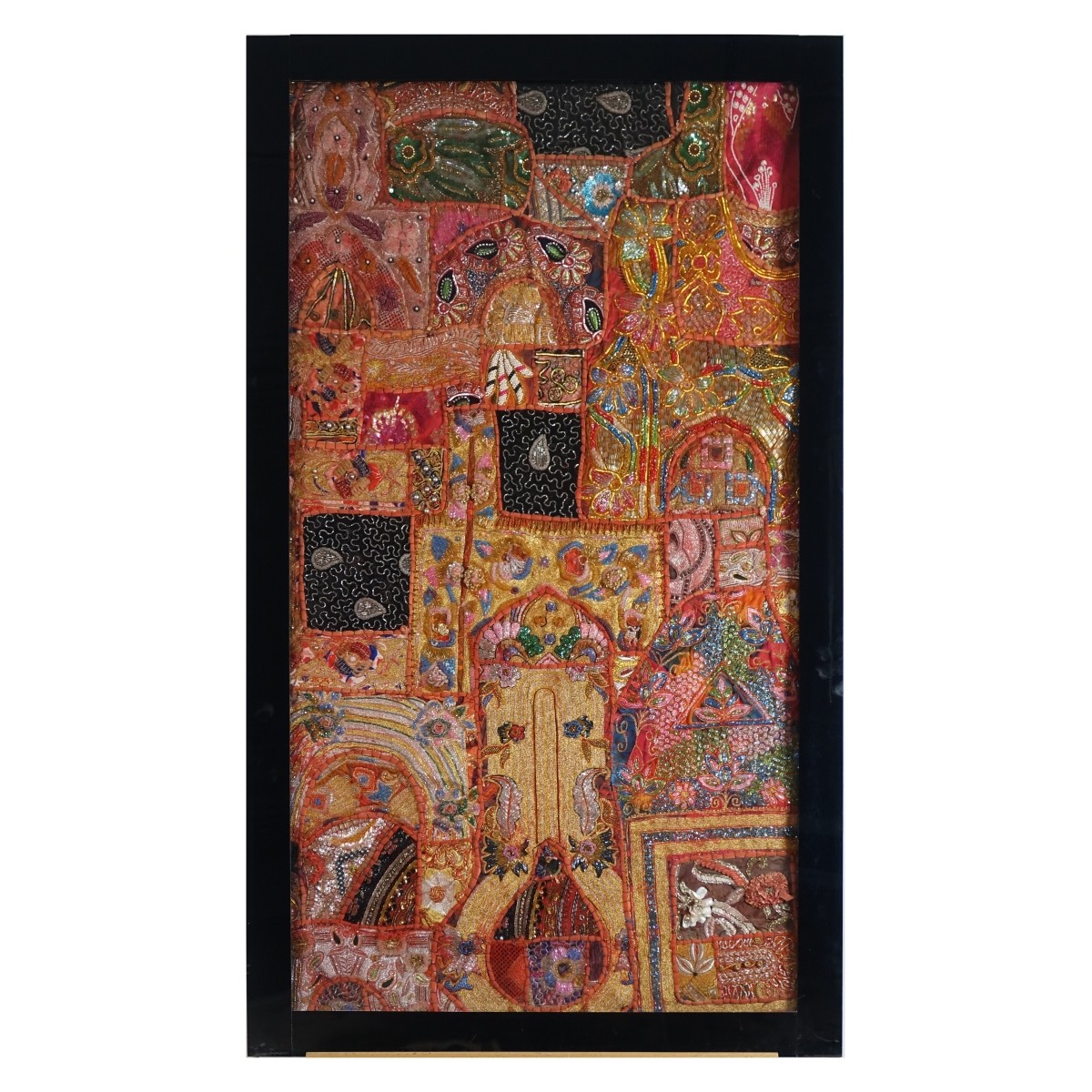 Large Indian Hand Embroidered Patchwork Tapestry