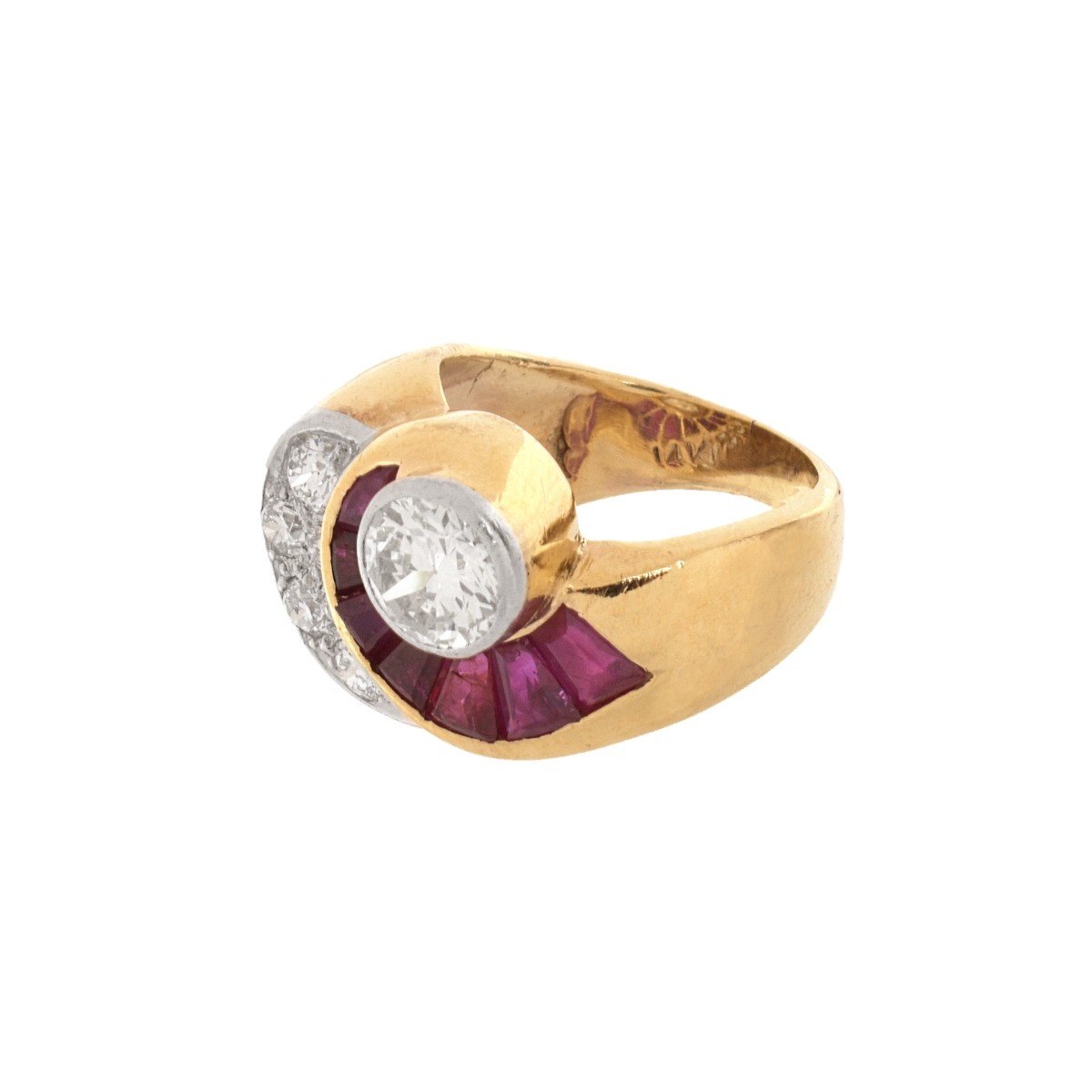 Diamond, Ruby and 14K Ring