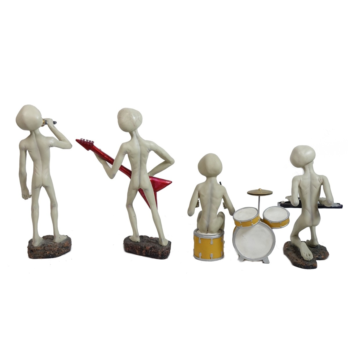 Five (5) Hand Painted Alien Rock Band Figurines