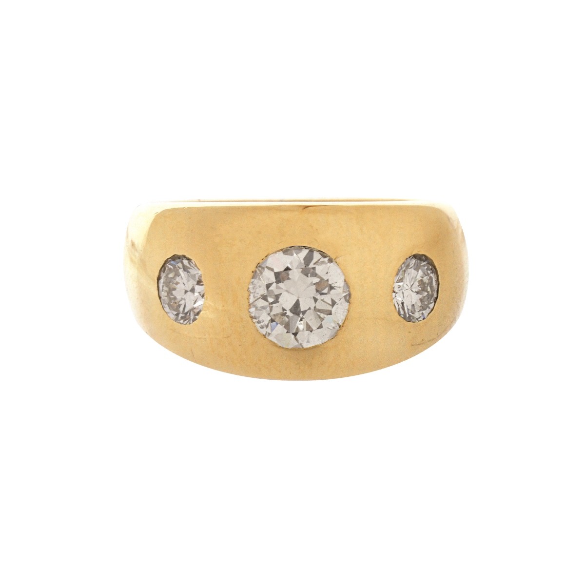 Diamond and 14K Gypsy Ring