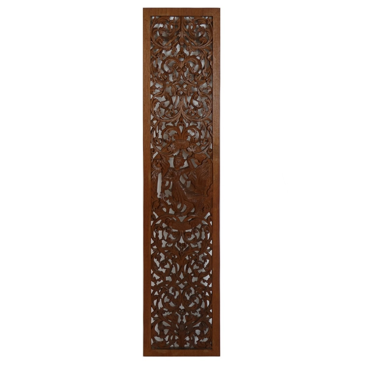 Large Thai Carved Figural Relief Panel