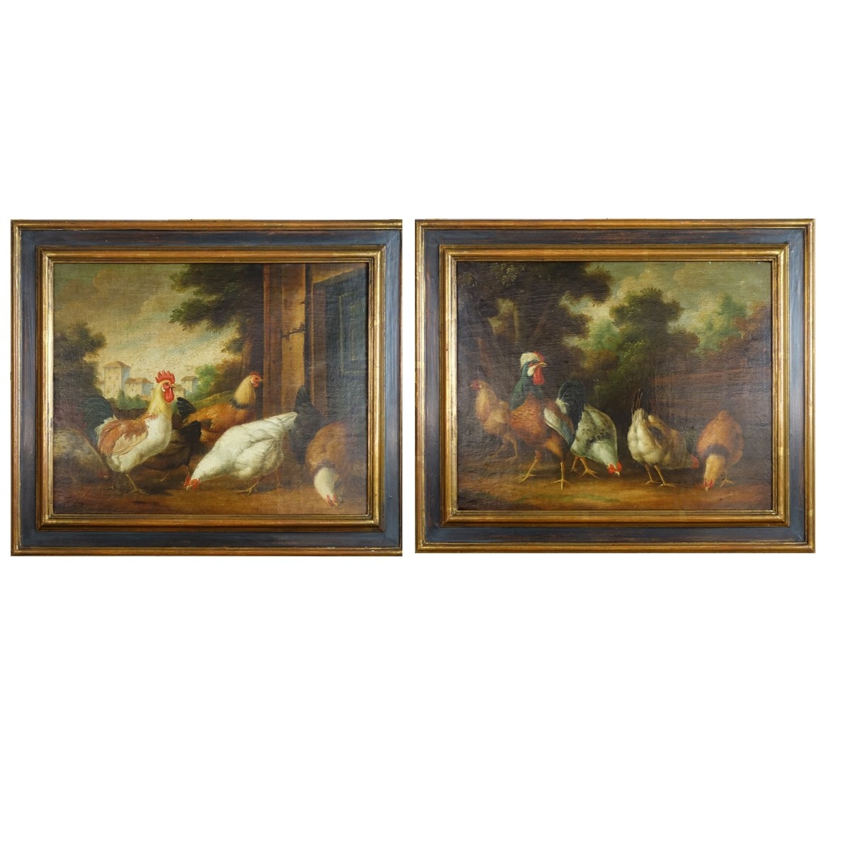 Pair of 20th C. European School Oil on Canvas