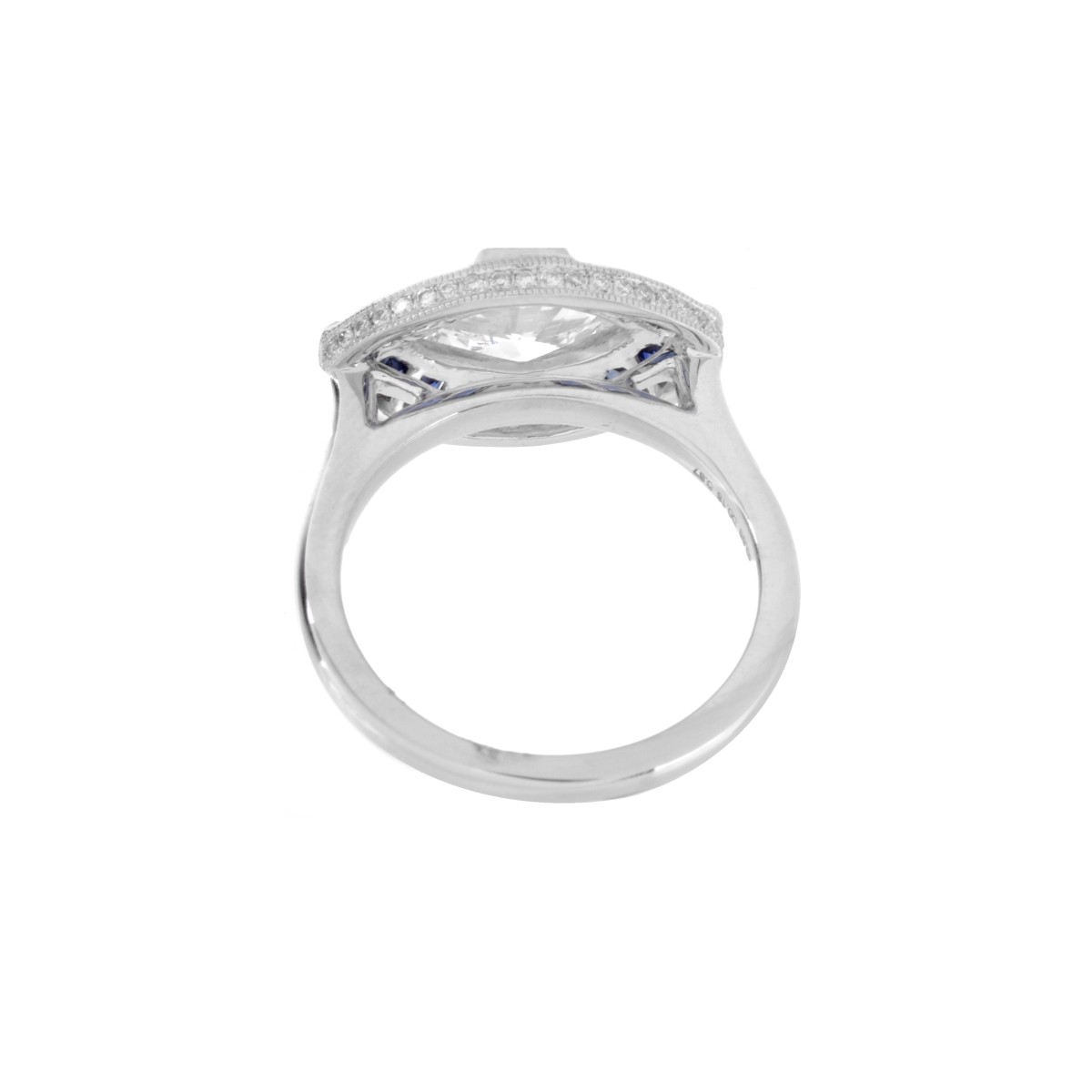 Diamond, Sapphire and Platinum Ring