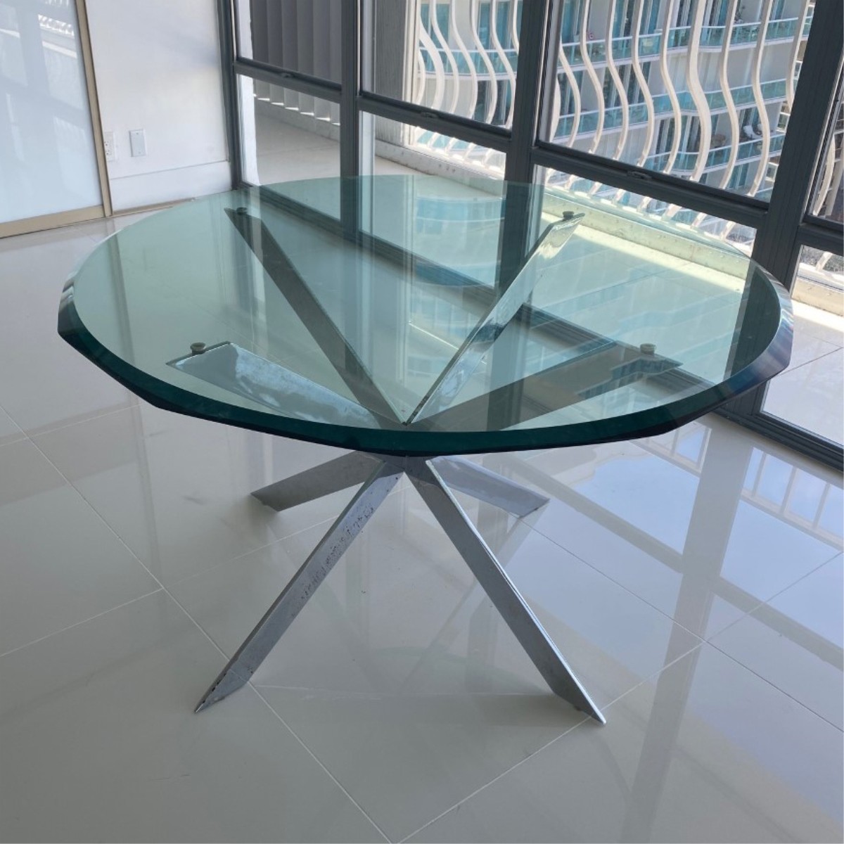 Mid Century Modern Couture Style Chrome Table