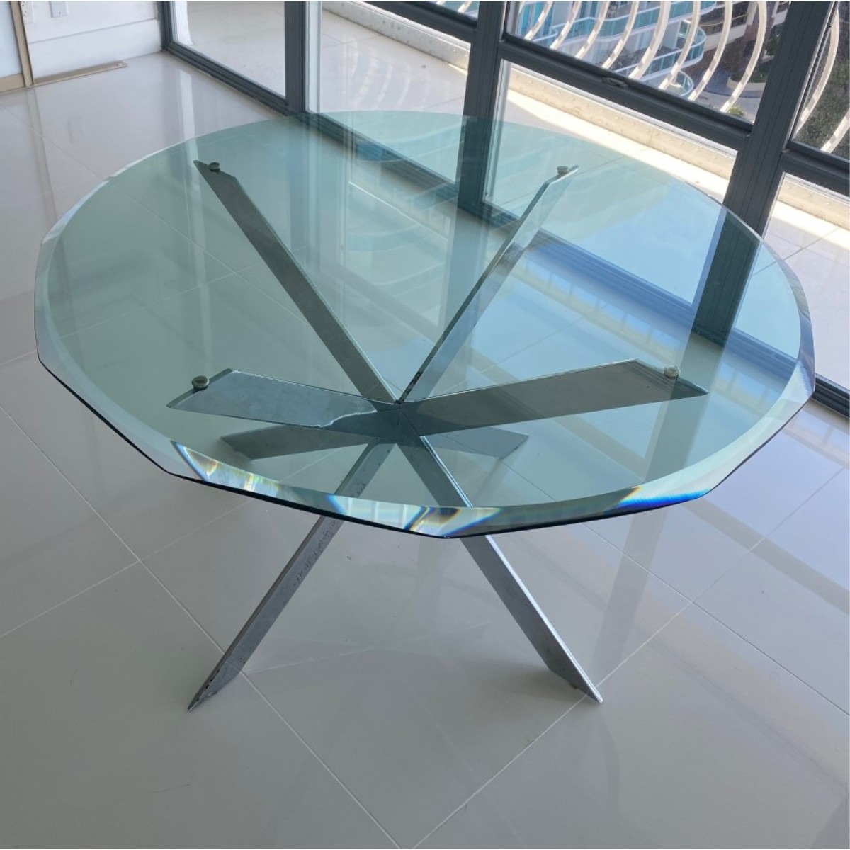 Mid Century Modern Couture Style Chrome Table