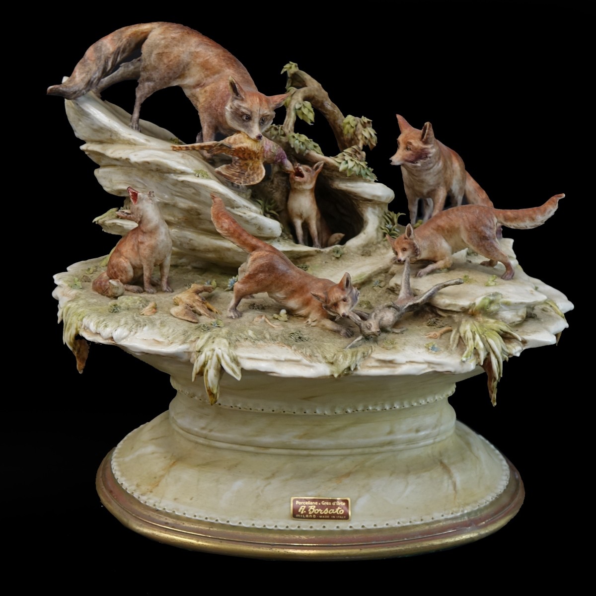 Antique Antonio Borsato "Fox Hunting" Group