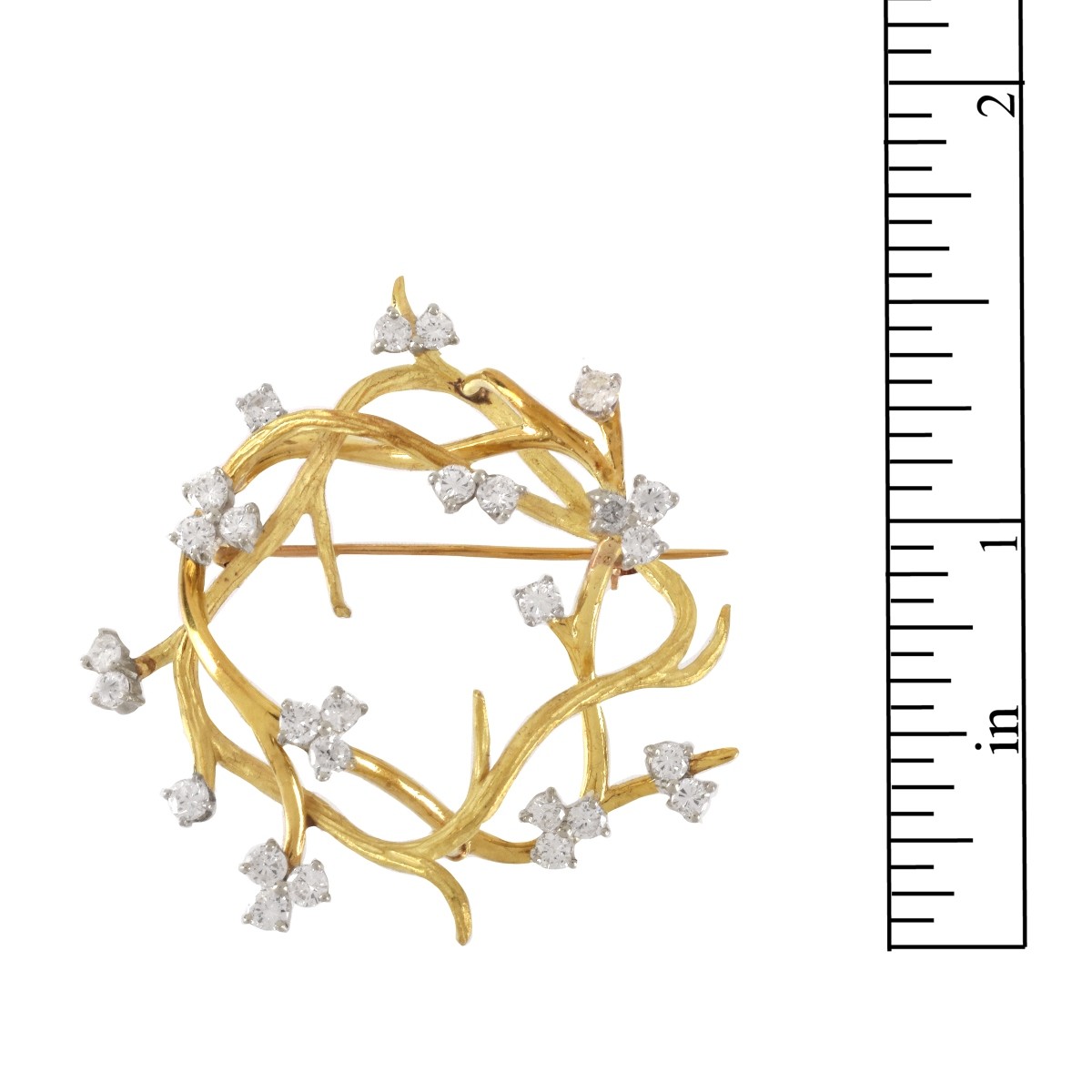 Diamond and 18K Brooch