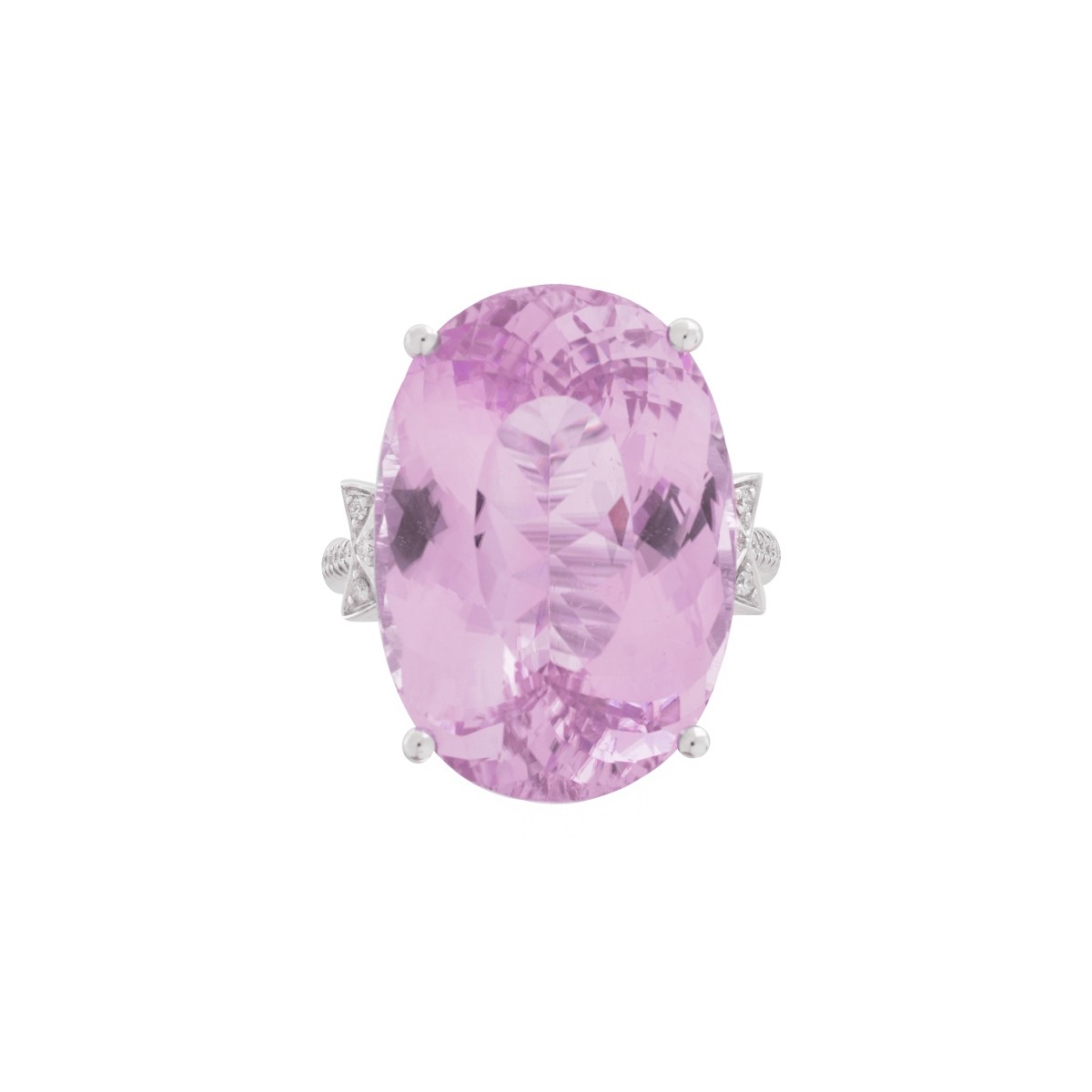 Kunzite, Diamond and 14K Ring