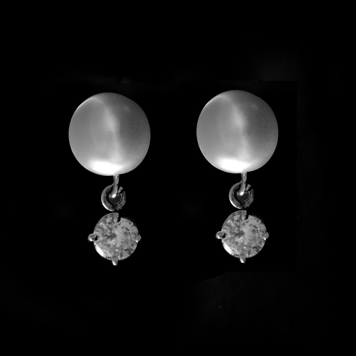 Pearl, Diamond and 14K Earrings