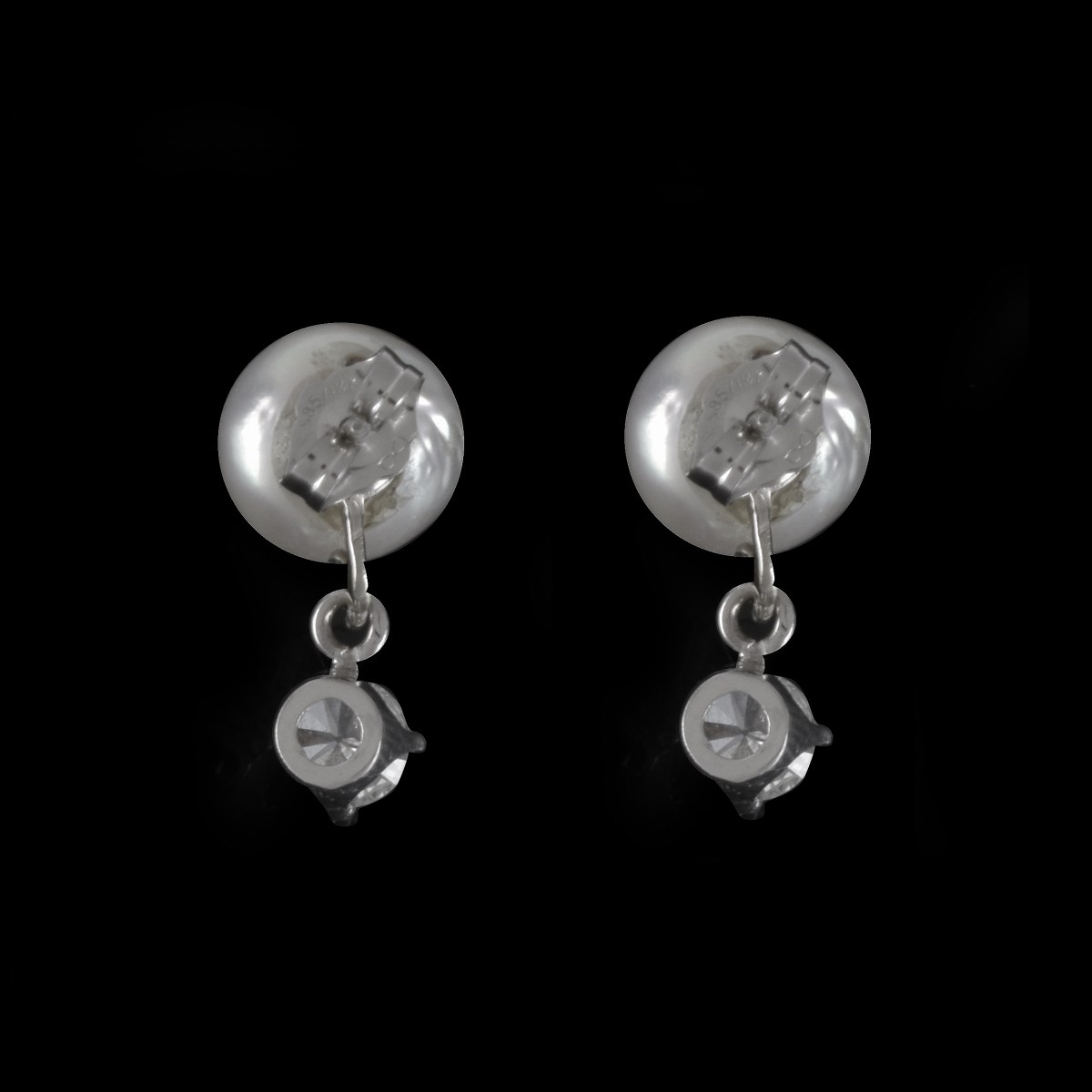 Pearl, Diamond and 14K Earrings