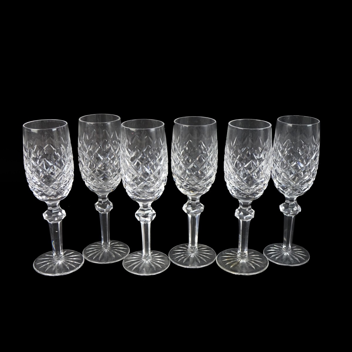 Six (6) Waterford "Powerscourt" Champagne Flutes