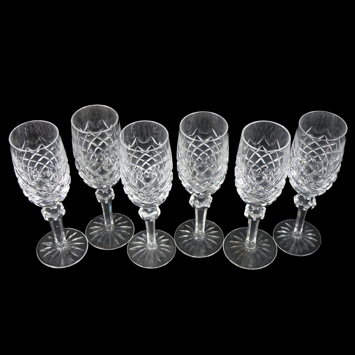 Six (6) Waterford "Powerscourt" Champagne Flutes