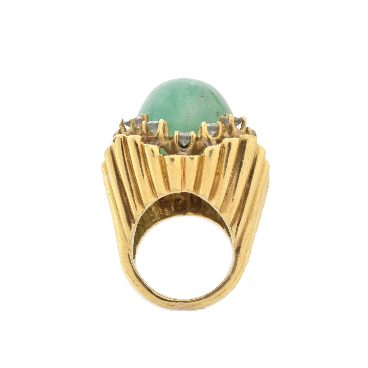 Emerald, Diamond and 18K Ring