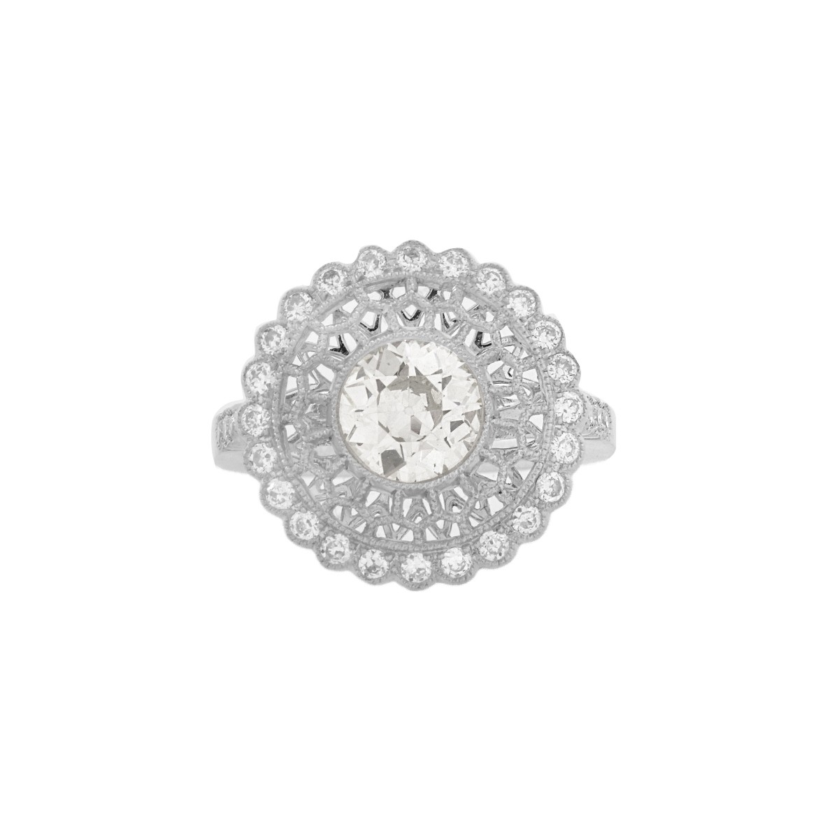 Diamond and Platinum Ring