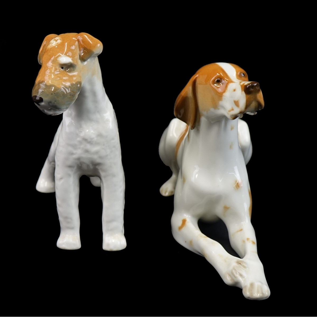 Two (2) Vintage USSR Lomonosov Dog Figurines