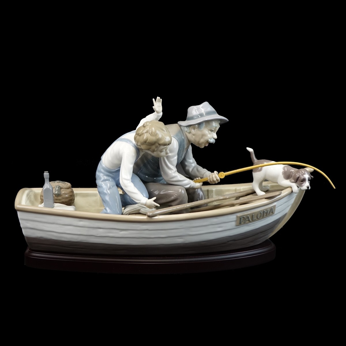 Lladro "Fishing with Gramps" Porcelain Sculpture