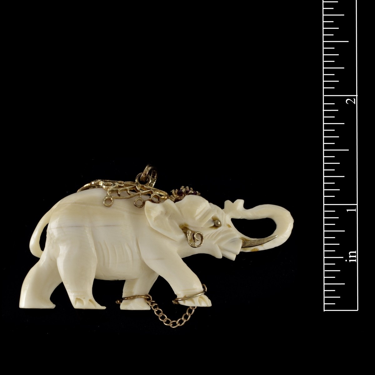 Gemstone and 14K Elephant