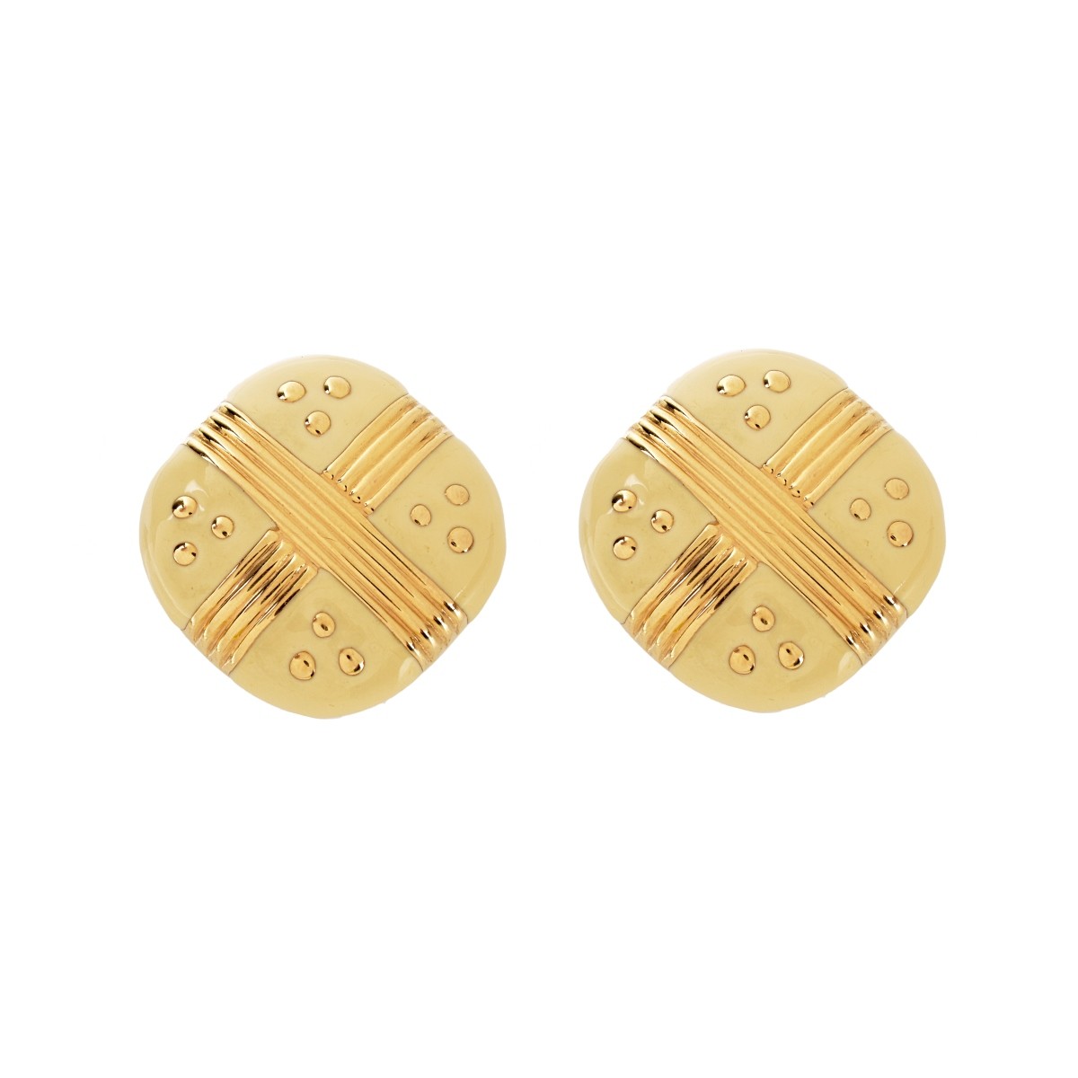 14K and Enamel Earrings