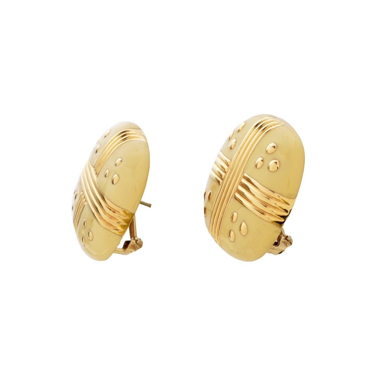 14K and Enamel Earrings