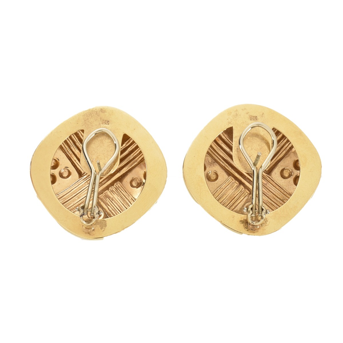 14K and Enamel Earrings