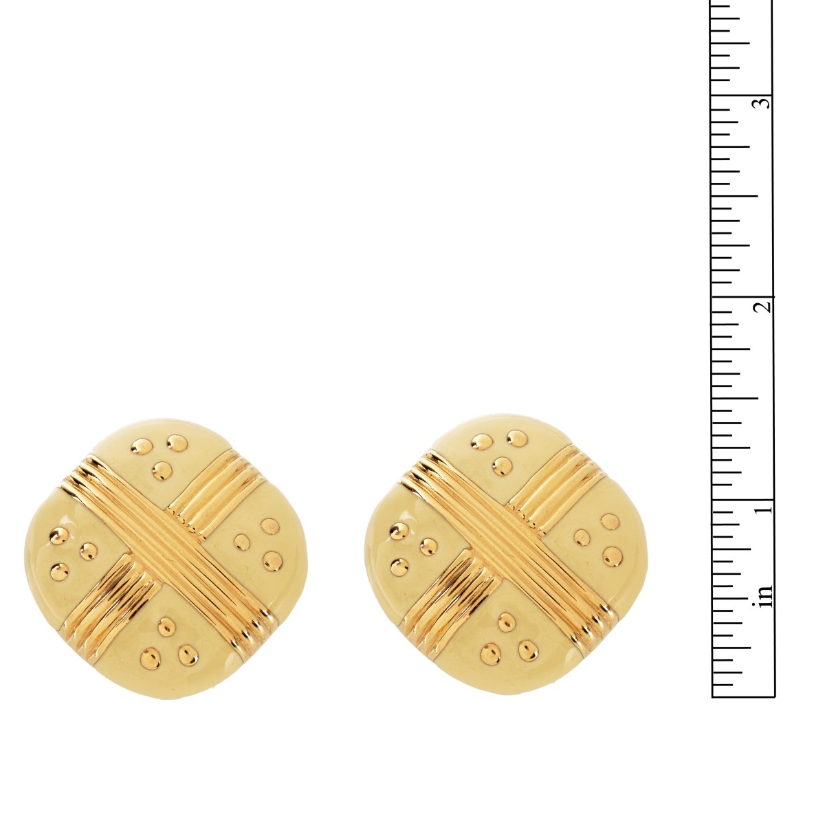 14K and Enamel Earrings