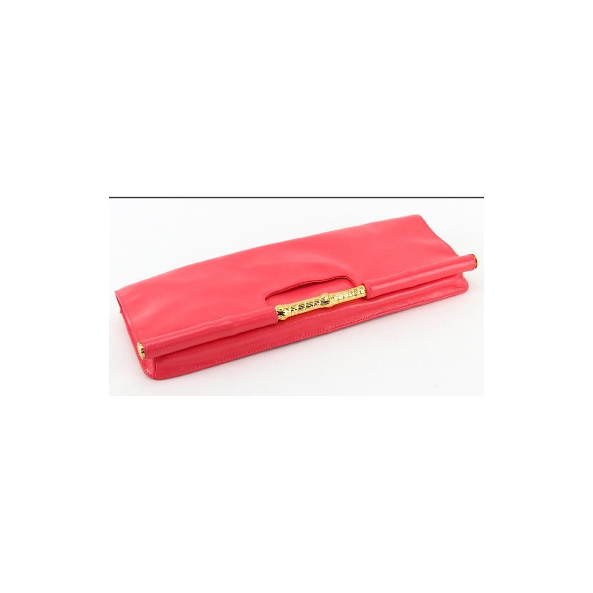 Trina Turk Salmon Pink Patent Leather Clutch