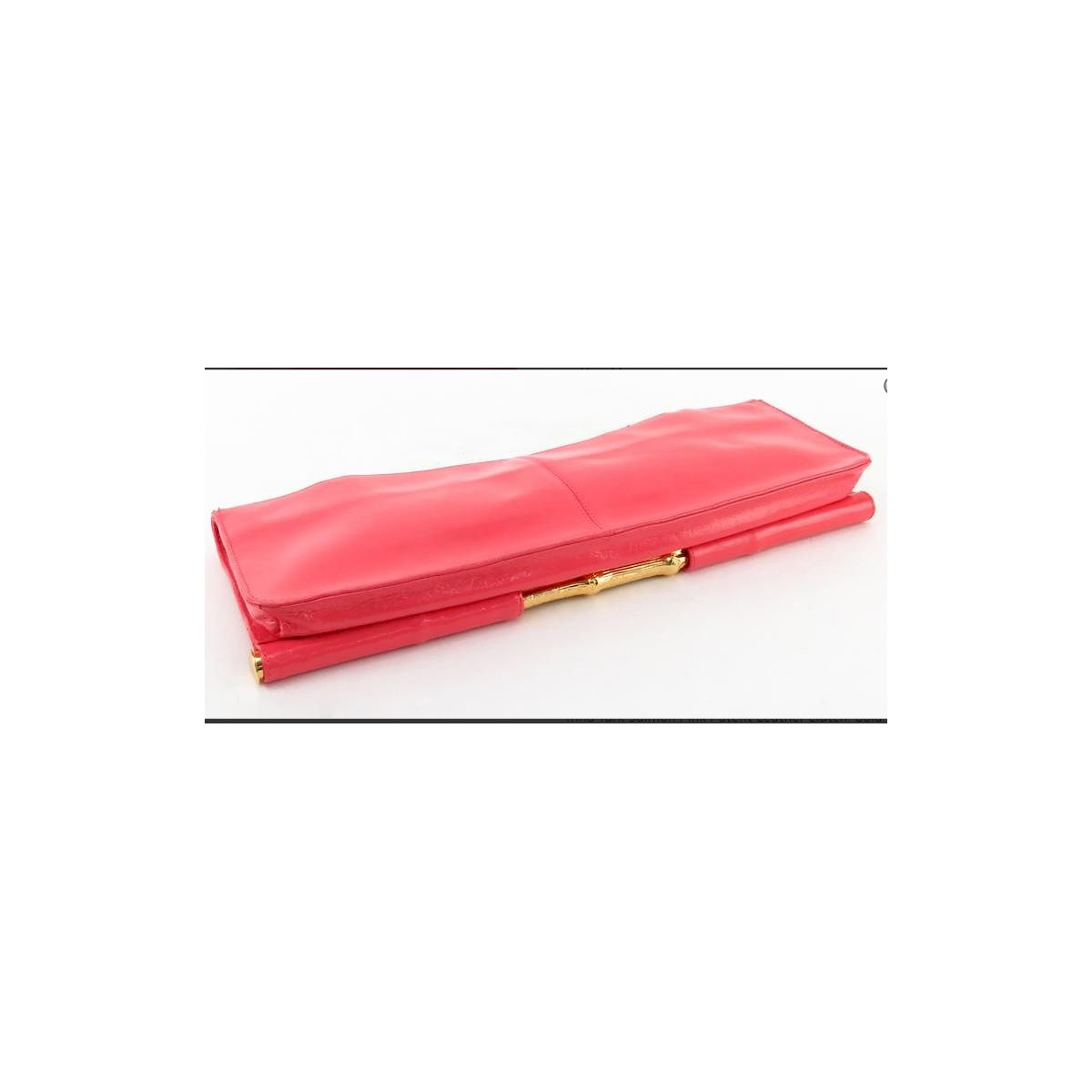 Trina Turk Salmon Pink Patent Leather Clutch