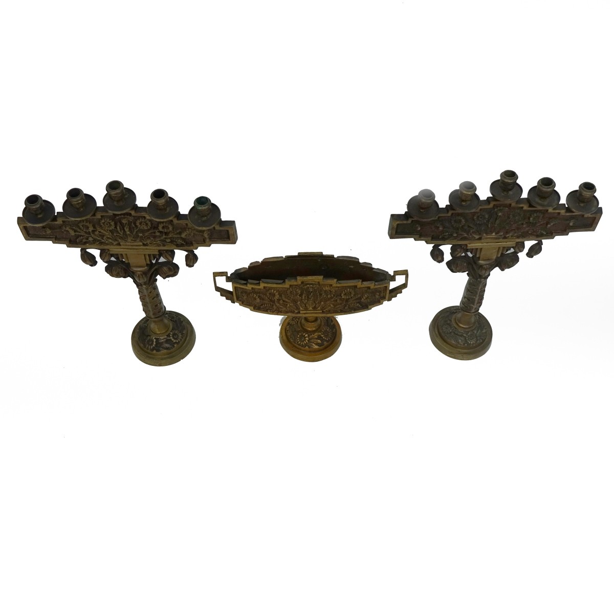 Antique Three Piece Altar Set