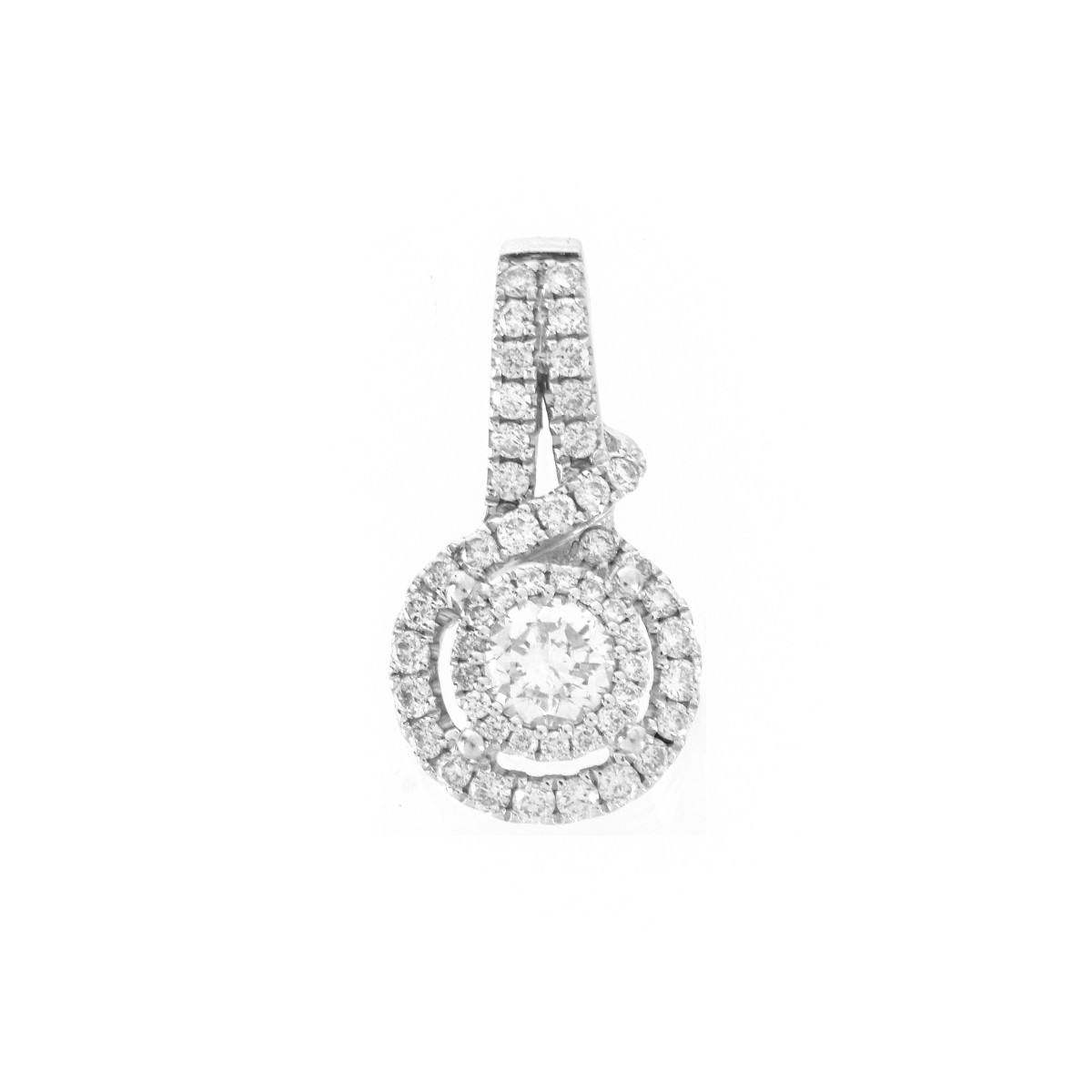 Diamond and 14K Ear Studs and Pendant