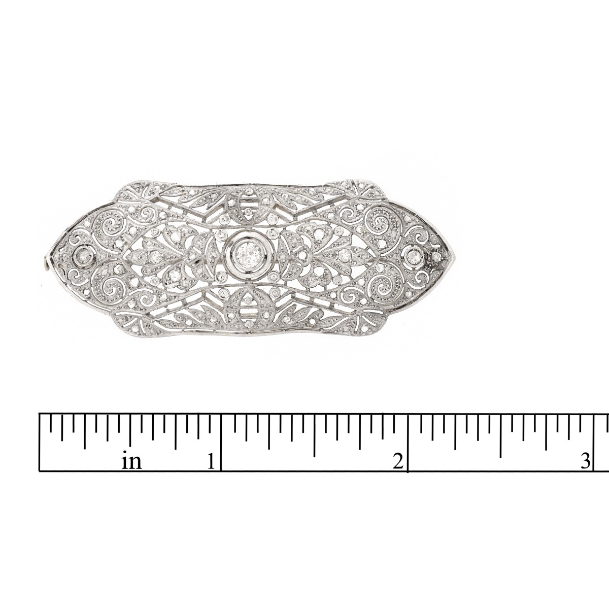 Diamond, Platinum and 18K Brooch